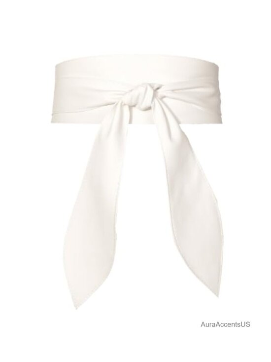 Accessories - Women's Wide Faux Leather Obi Belt Knotted Waist Wrap